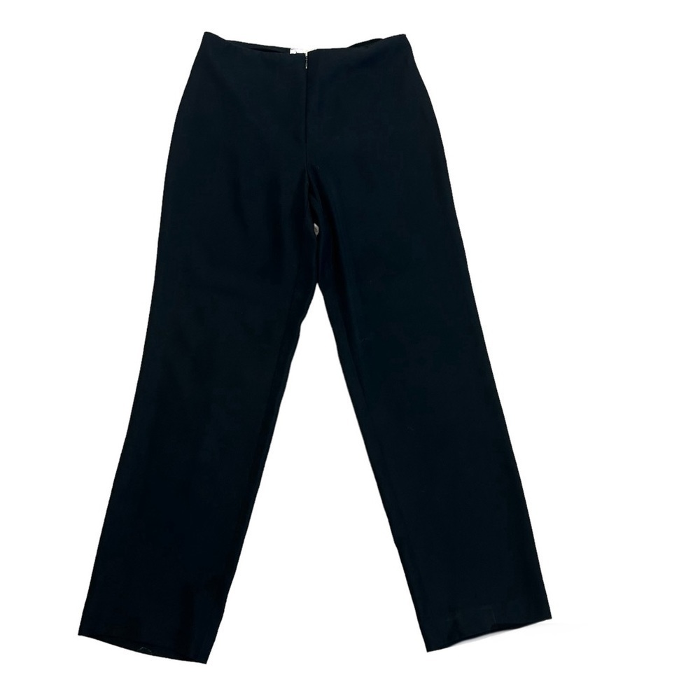 Joseph Ribkoff black flowing dress pants front zipper closure Sz 8